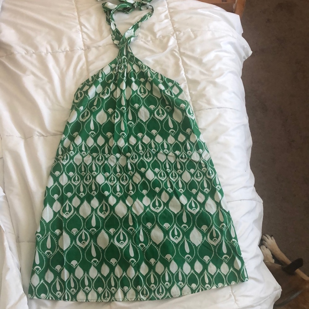 OLD NAVY M Green Printed Halter Dress